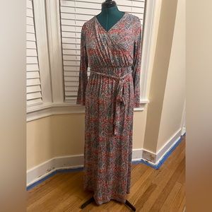 POKWAI Women's Long Sleeve Maxi Dress Casual - Bohemian